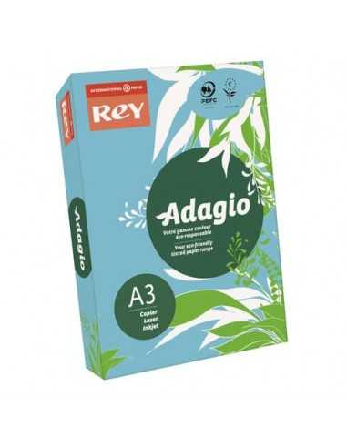 Carta colorata A3 INTERNATIONAL PAPER Rey Adagio blu tenue 48 risma 250 fogli - ADAGI160X483