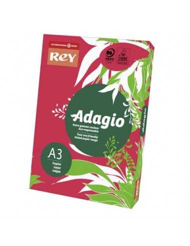 Carta colorata A3 INTERNATIONAL PAPER Rey Adagio rosso intenso 22 risma 250 fogli - ADAGI160X503