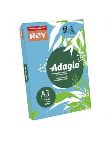 Carta colorata A3 INTERNATIONAL PAPER Rey Adagio 80 g/m² blu intenso 51 risma 500 fogli - ADAGI160X470