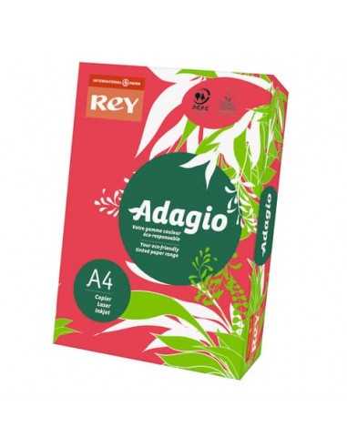 Carta colorata A4 INTERNATIONAL PAPER Rey Adagio rosso intenso 22 risma 250 fogli - ADAGI160X462