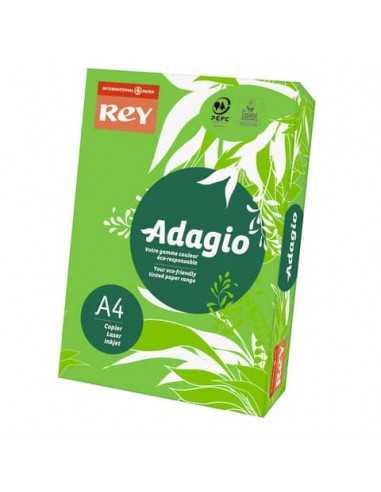 Carta colorata A4 INTERNATIONAL PAPER Rey Adagio verde intenso 52 risma 250 fogli - ADAGI160X457