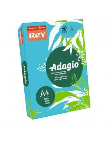 Carta colorata A4 INTERNATIONAL PAPER Rey Adagio blu intenso 51 risma 500 fogli - ADAGI080X622