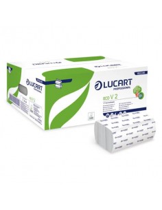 Asciugamano 2 veli Lucart Eco V2 bianco 20 conf. da 192 pezzi - 863046