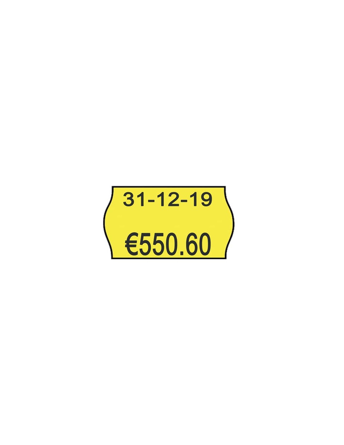 Rotolo da 1000 etichette per prezzatrice Printex sagomate 26x16 mm giallo  fluo permanente conf. 10 rotoli 