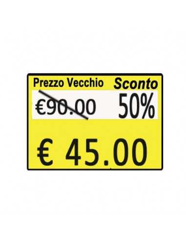 Rotolo da 600 etichette per prezzatrice Printex prezzo/sconto 26x19 mm giallo perm. conf. 10 rotoli - B10/2619/CPGSTS