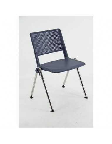 Sedia visitatore a 4 gambe Unisit Revolution RECP - schienale rigido rete PPL blu - conf. 2 pezzi - RECP/2/BL