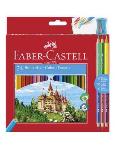 Matite colorate Faber-Castell Eco Il Castello Conf. 24 + 3 Bicolor - 110324