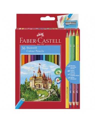 Matite colorate Faber-Castell Eco Il Castello Conf. 36 + 3 Bicolor + 1 Grafite - 110336