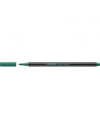 Pennarelli Stabilo Pen 68 metallic 1 mm verde metallizzato - 68/836