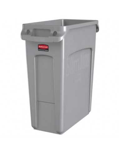 Contenitore rifiuti per differenziata Rubbermaid Slim Jim® con canali di ventilazione - 60 L Grey - 1971258