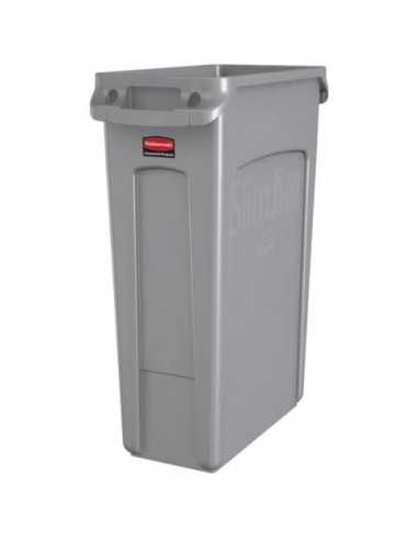 Contenitore rifiuti per differenziata Rubbermaid Slim Jim® con canali di ventilazione 87 L Grigio - FG354060GRAY