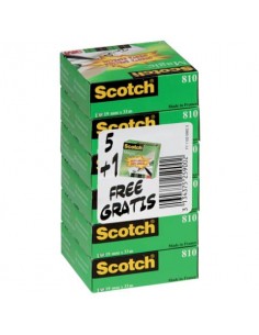 Nastro adesivo Scotch® Magic™ trasparente opaco 19 mm x 33 m Promo Pack 5+1 GRATIS - 7100054673