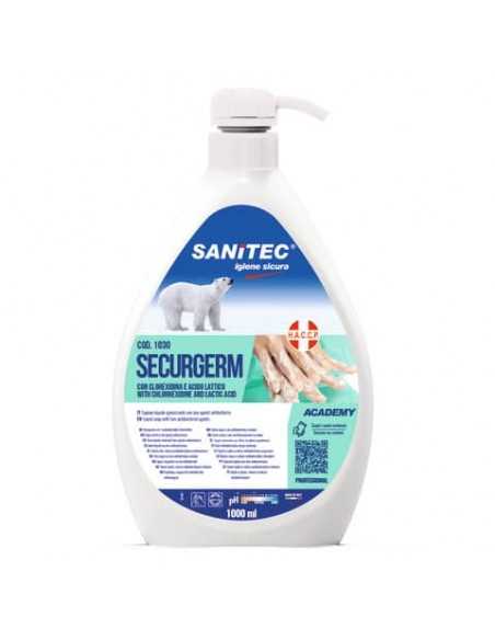 Sapone liquido Sanitec Securgerm 2 antibatterici clorexidina e acido lattico - flacone 1000 ml - 1030