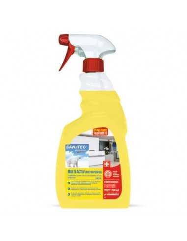 Sgrassatore alcolico disinfettante Sanitec Multi Activ multisuperficie - profumo limone - flacone 750 ml - 1838-S