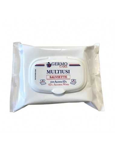 Salviette disinfettanti multisuperficie Multiusi alcool 62% - 20x20 cm profumo limone - Conf. 20 pezzi - TOW100