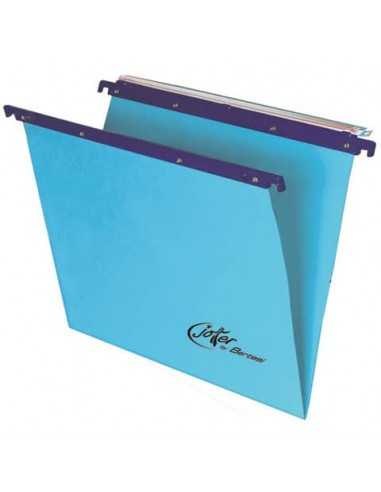 Cartelle sospese orizzontali per cassetti Linea Joker 33 cm fondo V - blu conf. 25 pezzi - 400/330 LINK - A3