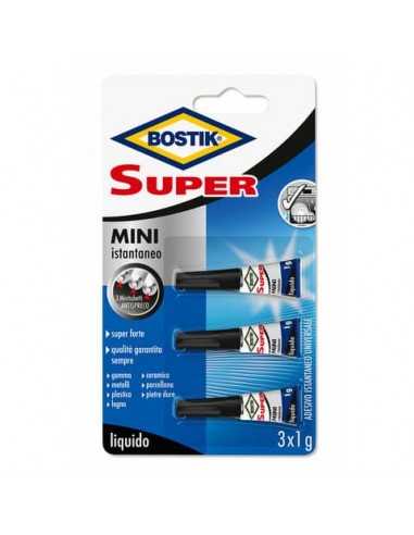 Adesivo universale istantaneo Bostik Super Mini liquido tubetto monodose 1 gr - Conf. 3 pz - D2743