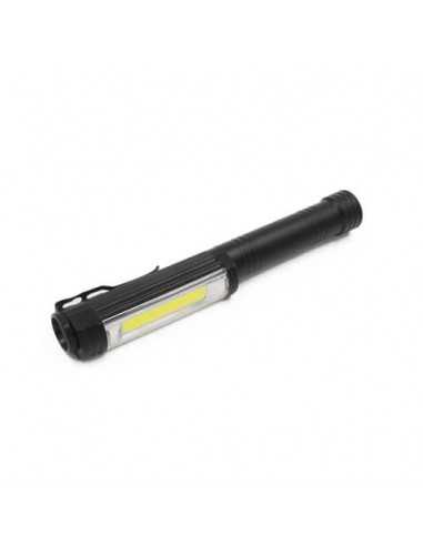 Torcia in alluminio da lavoro CalamitoNero Led con magnete e clip Luce quadra nero - EL034