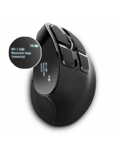 Mouse verticale ergonomico wireless Trust VOXX ricaricabile - ricevitore USB A 2.0 con display - nero 23731