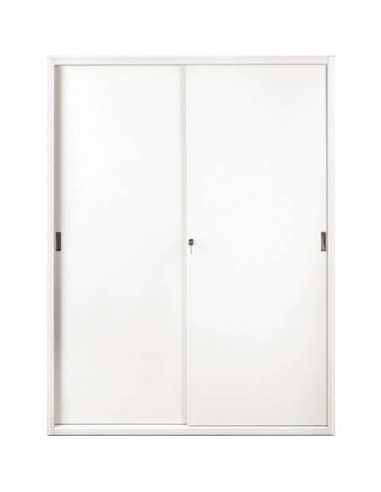 Armadio in metallo a porte scorrevoli 615 - 150x45x200 cm Tecnical 2 bianco