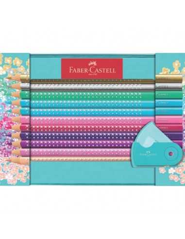 Matite colorate Faber-Castell Sparkle colori assortiti 20 matite + 1 temperino sleeve mini turchese - 201641