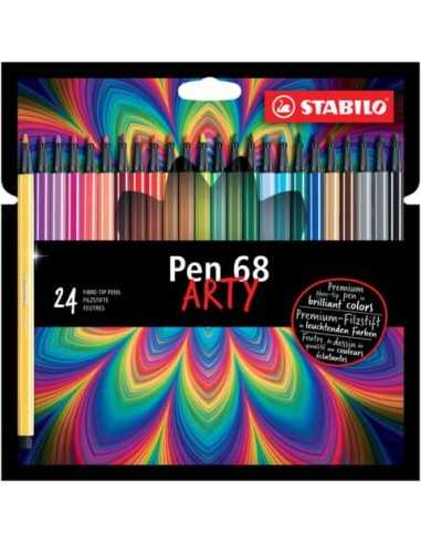 Pennarelli Stabilo Pen 68 arty - tratto 1 mm - colori assortiti - Conf. 24 pezzi - 6824-1-20