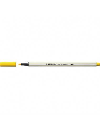 Pennarello Stabilo Pen 68 brush - punta a pennello - M 1 mm giallo 568/44