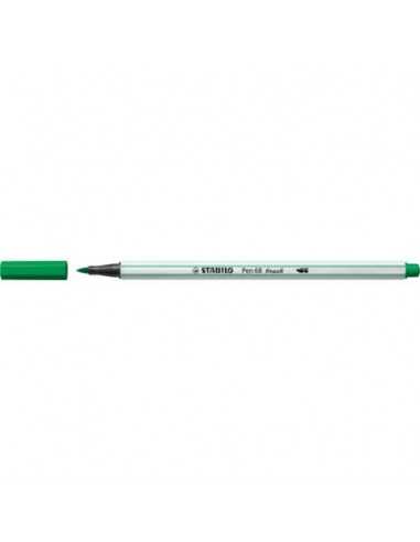 Pennarello Stabilo Pen 68 brush - punta a pennello - M 1 mm verde smeraldo 568/36