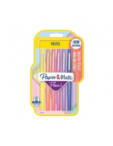 Penne punta fibra Paper Mate Flair/Nylon pastel 1.1 M - tratto 0