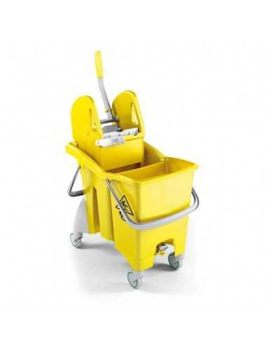 Carrello per pulizie TTS Action Pro Tec - 30 Lt + 30 Lt - giallo 0G006480