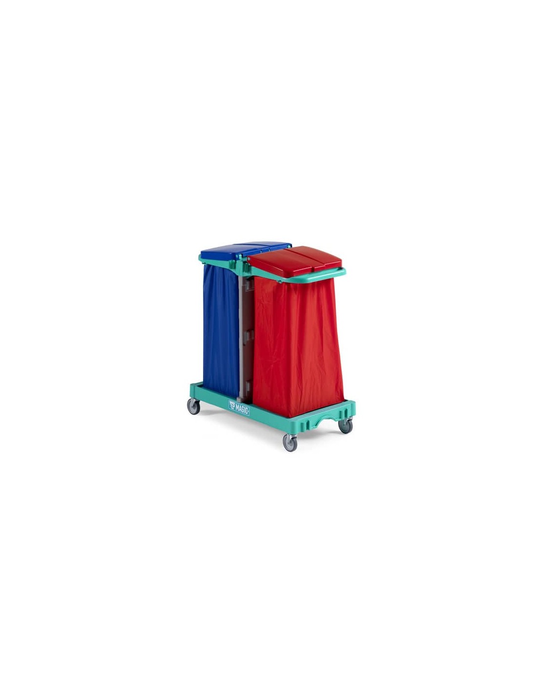 TTS - ML100B0A0000 - Carrello porta rifiuti per raccolta differenziata  magic line basic 100b verde - doppio - 8011706142699