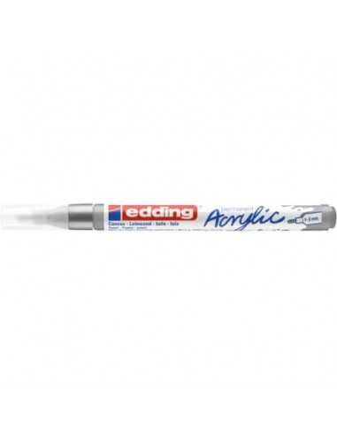 Marcatore acrilico Edding 5300 - punta tonda 1-2 mm tratto fine - argento - 4-5300923