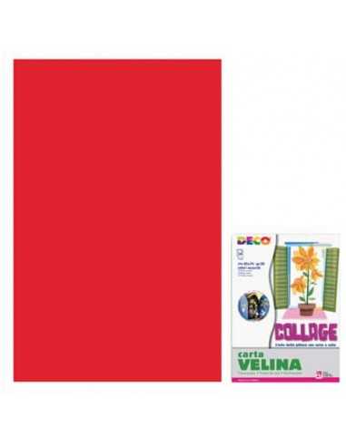 Carta velina 50x76 cm - busta 24 fogli - 20 g/m² Deco rosso 05313