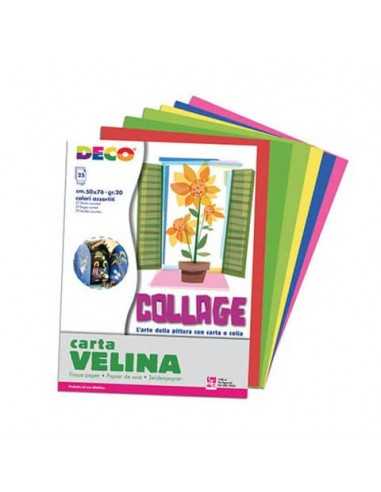 Carta velina 50x76 cm - busta 25 fogli - 20 g/m² Deco assortiti caldi 10732