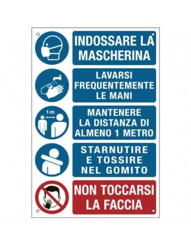 Cartello informativo 20x30 cm Cartelli Segnalatori "Prescrizioni per i lavoratori per prevenire il contagio" -