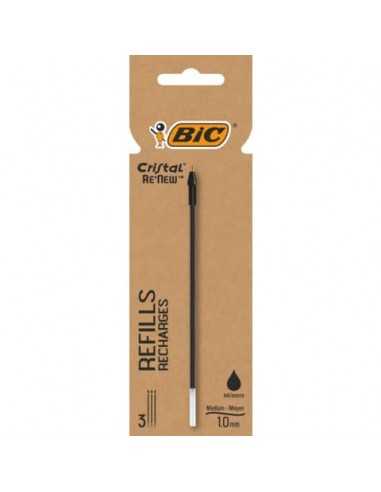 Refill Bic Cristal Re'New - conf. 3 pezzi BIC nero 503839