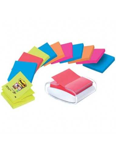 Dispenser ricaricabile PRO per Post-it® Z-Notes + 12 blocchetti 76x76mm assortiti Post-it® trasparente -