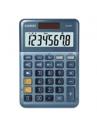 Calcolatrice da tavolo Casio MS-80E-W-EP - grigio - solare e batteria display 8 cifre - MS-80E-W-EP