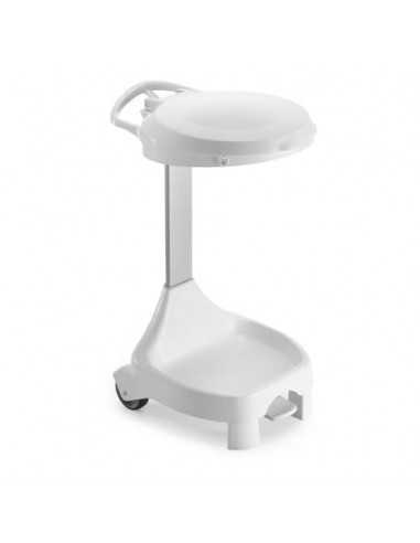 Carrello portasacco rifiuti TTS Smile W-1070 - 60+60 Lt con coperchio - bianco 0W014870