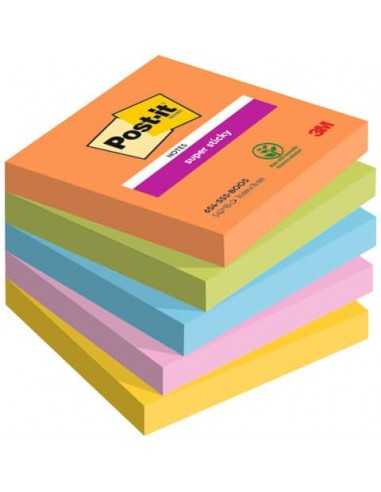 Foglietti Post-it® Super Sticky Boost - conf. 5 blocchetti da 90 ff 76x76 mm - 654-5SS-BOOS