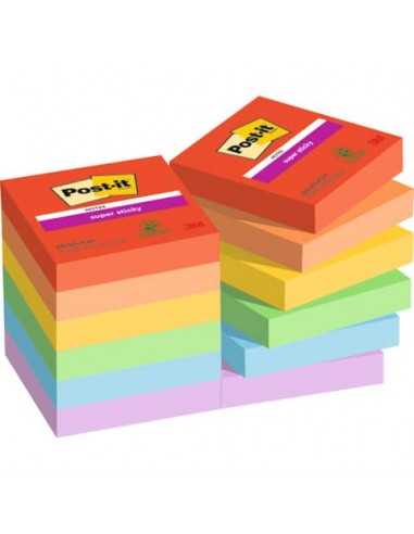 Foglietti Post-it® Super Sticky Playful conf. 12 blocchetti da 90 ff - 47