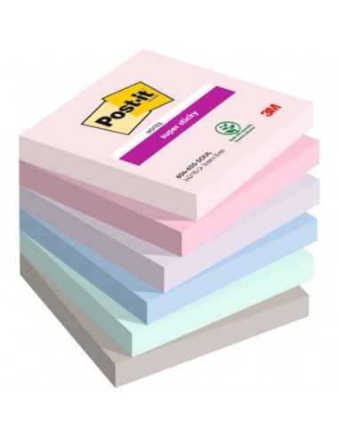 Foglietti Post-it® Super Sticky Soulful conf. 6 blocchetti da 90 ff - 76x76 mm - 654-6SS-SOUL