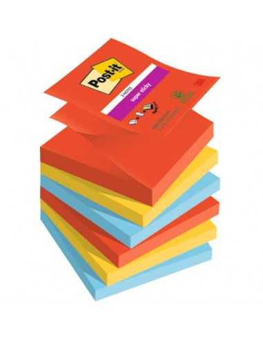 Ricariche di foglietti Post-it® Super Sticky Z-Notes Playful - conf. 6 blocchetti 90 ff 76x76 mm R330-6SS-PLAY