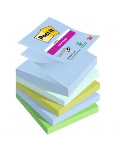 Ricariche di foglietti Post-it® Super Sticky Z-Notes Oasis - conf. 5 blocchetti 90 ff 76x76 mm - R330-5SS-OAS