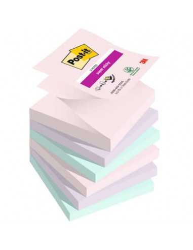 Ricariche di foglietti Post-it® Super Sticky Z-Notes Soulful - conf. 6 blocchetti 90 ff 76x76 mm R330-6SS-SOUL