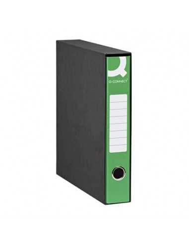 Registratore commerciale con custodia Q-Connect dorso 5 cm - 23x30 cm - verde scuro - Q/COMM5VE