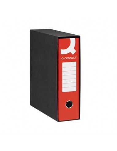 Registratore commerciale con custodia Q-Connect dorso 8 cm - 23x30 cm - rosso Q/COMM8RO