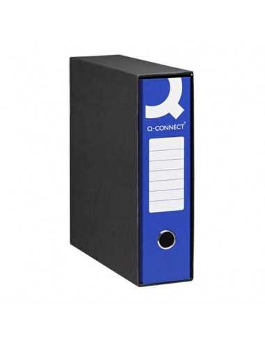 Registratore commerciale con custodia Q-Connect dorso 8 cm - 23x30 cm - blu Q/COMM8BL