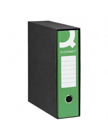 Registratore commerciale con custodia Q-Connect dorso 8 cm - 23x30 cm - verde scuro - Q/COMM8VE