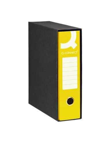 Registratore commerciale con custodia Q-Connect dorso 8 cm - 23x30 cm - giallo Q/COMM8GI